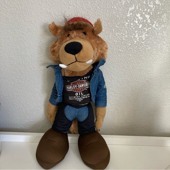 Harley-Davidson Other - HARLEY DAVIDSON ROAD WOLF 14" PLUSH ROAD HOGS MOTORCYCLE CLUB JACKET RARE HTF
